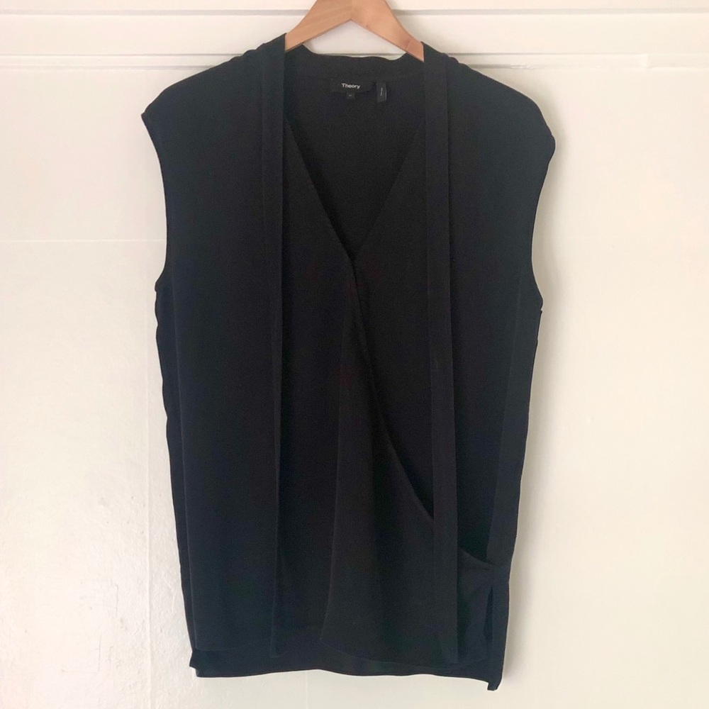Theory Silk Tie Scarf Top